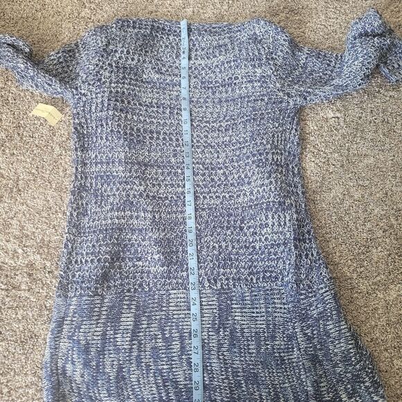 Bobbie Brooks Ladies Blue White Marble Long Length Knit Sweater Cardigan Sz L - Picture 11 of 11